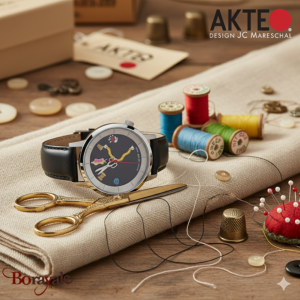 Montre AKTEO Art - Atelier Hot couture 38 mm argent ronde AAt03-N