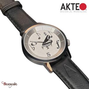 Montre AKTEO Art - Musique Piano à queue 38 mm argent ronde AMu42