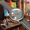 Montre AKTEO Art - Peinture 5 taches 38 mm noire ronde APe06