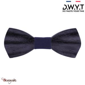 Nœud-papillon Bois Wengé, Collection: Oscar DWYT Languette Bleue