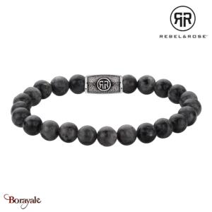 Bracelet Rebel & Rose Gris Séduction Vintage - 8mm L, Homme RR-80097-V-L
