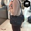 Sac bandoulière Bear Design en Cuir de vachette lavé Noir