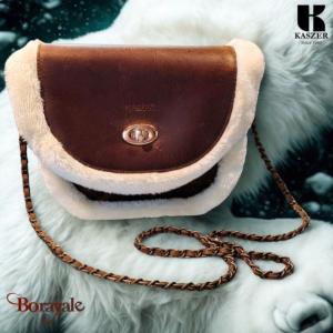 Sac bandoulière KASZER collection Wyoming Fourrure M Marron naturel clair 20402-
