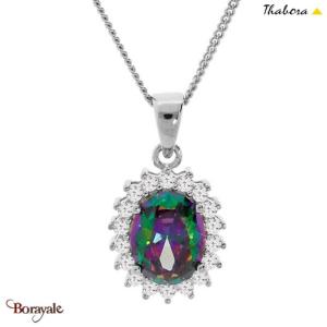 Collier THABORA femme mystique arc en ciel argent