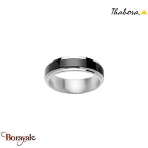 Bague Thabora homme noir et acier anti-stress T62 - réf. T164399-62