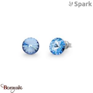 Boucles d'oreilles SPARK With EUROPEAN CRYSTALS : Sweet Candy 8mm - Bleu Saphir