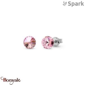 Boucles d'oreilles SPARK With EUROPEAN CRYSTALS : Sweet Candy 6mm - Rose clair