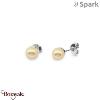 Boucles d'oreilles SPARK With EUROPEAN CRYSTALS  : Pearls 6 mm - Perle dorée