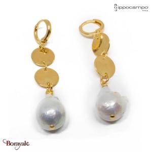 Boucles d'oreilles Ippocampo Oro Perla  bronze plaqué or jaune IPOP30