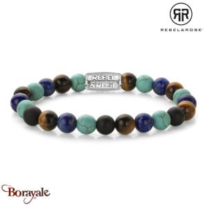 Bracelet Rebel & Rose Mélange turquoise - 8mm L, Homme RR-80127-S-L