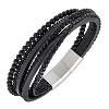 Bracelet All Blacks bijoux Homme acier et cuir 682364