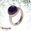 Bague Yola Nature Cabochon Améthyste Acier plaqué IP rose IG-120-56