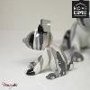 Chien assis 12 cm Home Edelweiss collection : Emotion Noir, gris, blanc