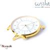 Montre 12H  Louis, GUSTAVE & cie Or, cadran Blanc Bracelet Cuir Marron