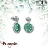Boucles d'oreilles Yola Nature Malachite Acier poli IK-518