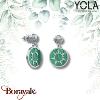 Boucles d'oreilles Malachite Acier Yola Nature femme