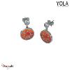 Boucles d'oreilles Yola Nature Cornaline Acier poli IK-521