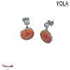 Boucles d'oreilles Cornaline Acier Yola Nature femme