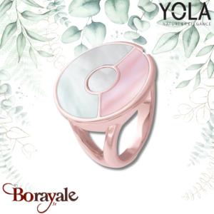 Bague Nacre blanche et rose, Collection: Art déco YOLA NATURE Taille 56