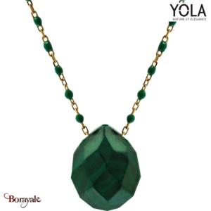 Collier Géode de malachite Collection Nature et élégance YOLA NATURE