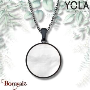 Collier Nacre Noir Yola Nature femme