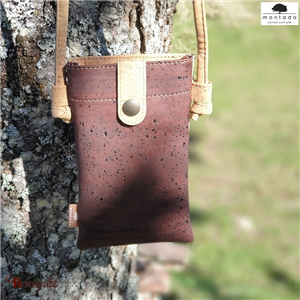 Pochette téléphone 10 cm en liège , série: Exclusive, Montado brun et naturel