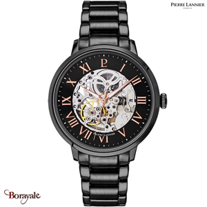 Montre PIERRE LANNIER Collection AUTOMATIC Cadran Noir Acier Noir automatique Ho