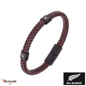 Bracelet  ALL BLACKS Acier et cuir 3389556822098 AB-682209