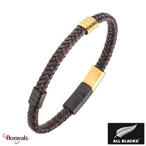 Bracelet Acier et cuir All Blacks acier et cuir