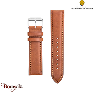 Bracelet de Montre Patrouille de France Cuir marron cognac 22 mm