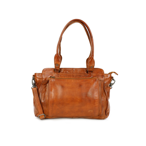 Sac à Main Bear Design en Cuir de vachette lavé Cognac Collection : Lavato