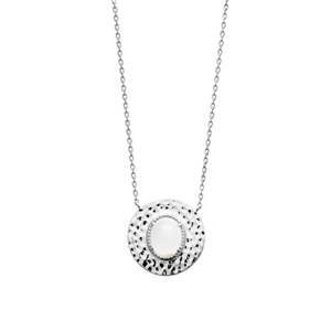 Collier argent 925° rhodié Borayale Collection : Pierre de lune