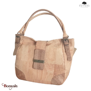 Sac épaule en liège made in Portugal Montado Naturel et Naturel foncé