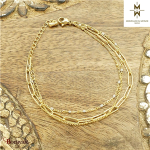 Bracelet en Acier doré Merveilles du monde