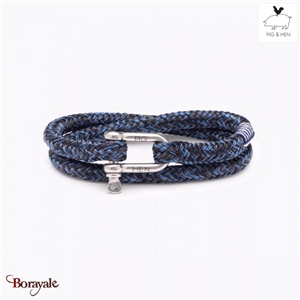 Bracelet PIG & HEN Salty Steve Bleu Marine - Violet Bleu - Gris Ardoise Acier Ta