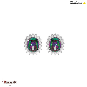 Boucles d'oreilles THABORA femme mystique Arc en Ciel argent