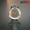 Montre AKTEO Art - Musique Guitare rouge 38 mm argent ronde AMu56