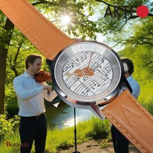 Montre AKTEO Art - Musique Violon Stradivarius 38 mm argent ronde AMu13