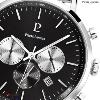 Montre PIERRE LANNIER Collection BARON Cadran Noir Bracelet Acier Milanais Argent