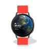 Montre TEKDAY Ronde connectée unisexe boîtier noir, silicone rouge 656560