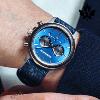 Montre WOODWATCH FARBOUND - 44MM Farbound Blue 2 bracelets acier et bois d'ébène