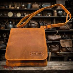 Sac bandoulière KASZER collection Wyoming brun naturel moyen 20619-C6