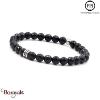 Onyx facetté: Bracelet Pierres fines 6 mm PPJ Taille M