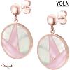 Boucles d'oreilles Nacre blanche et rose Collection Art déco YOLA NATURE