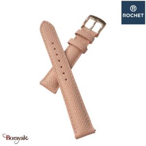 Bracelet de montre Rochet , Danielli de couleur : rose poudré, 14 mm