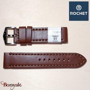 Bracelet de montre Rochet , Kansas de couleur : acajou, 22 mm