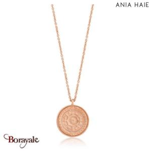Coins, Collier Argent plaqué Or rose 14 carats ANIA-HAIE N009-05R
