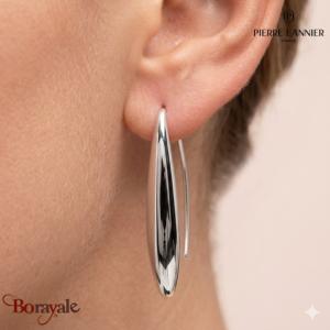 Boucles d'oreilles ENTASIS Pierre Lannier BJ20A2101 acier poli de couleur argent