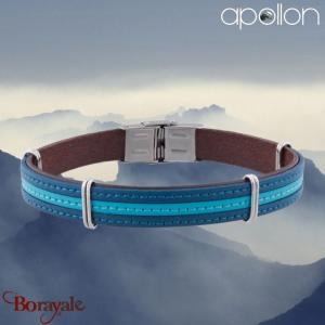 Bracelet Apollon lanières de cuir bleues Homme  HK-316