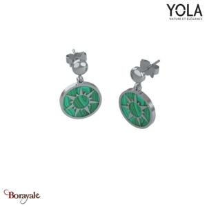 Boucles d'oreilles Malachite, Collection: Nature et élégance YOLA